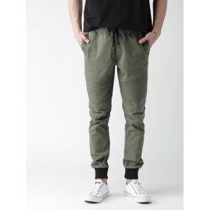 Forever 21 Army Green Stretch Skinny Moto Joggers size Large